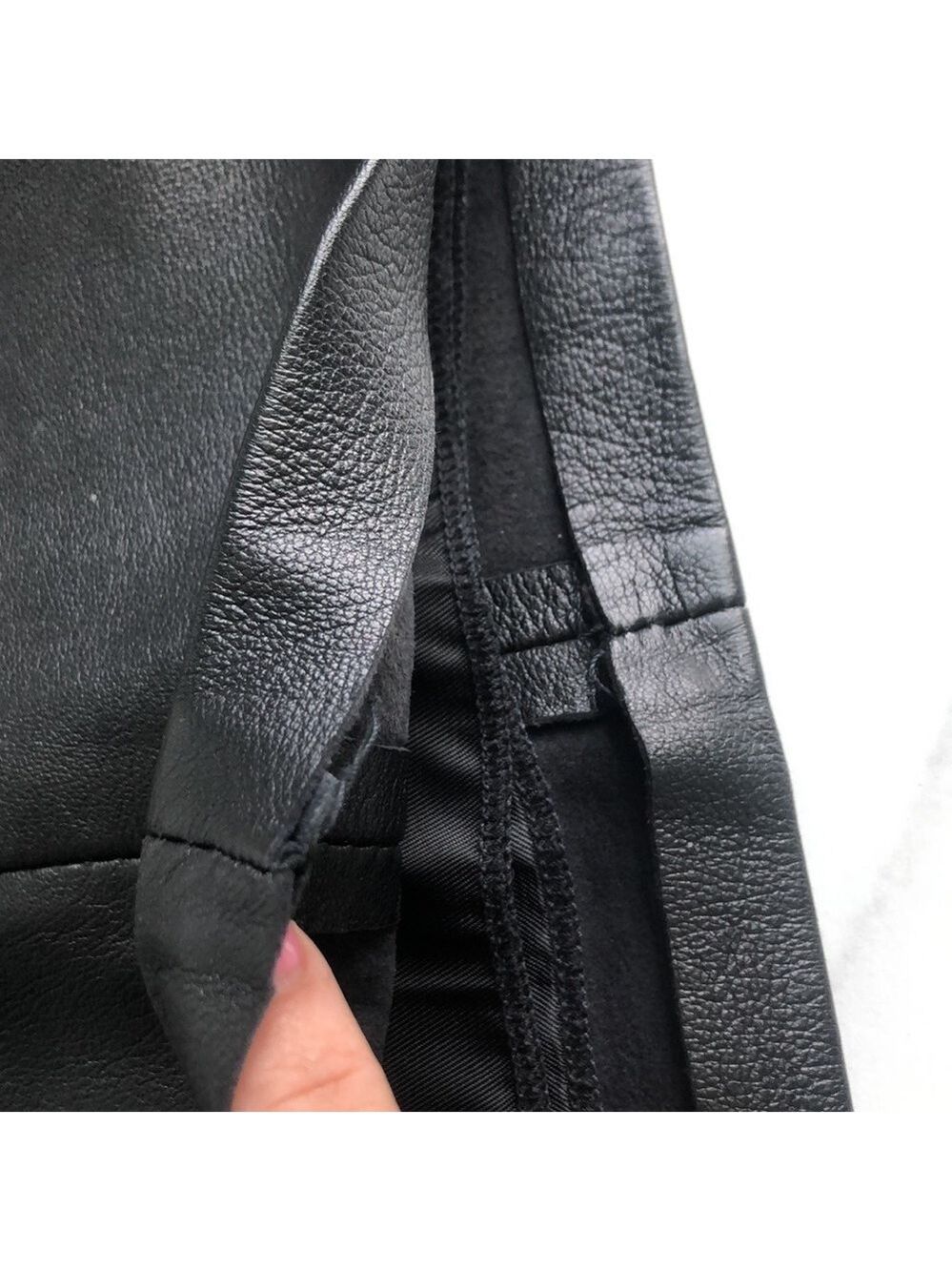 Vintage Fiocchi Italian Black Leather Mini Pencil Skirt Size XS - Picture 10 of 12
